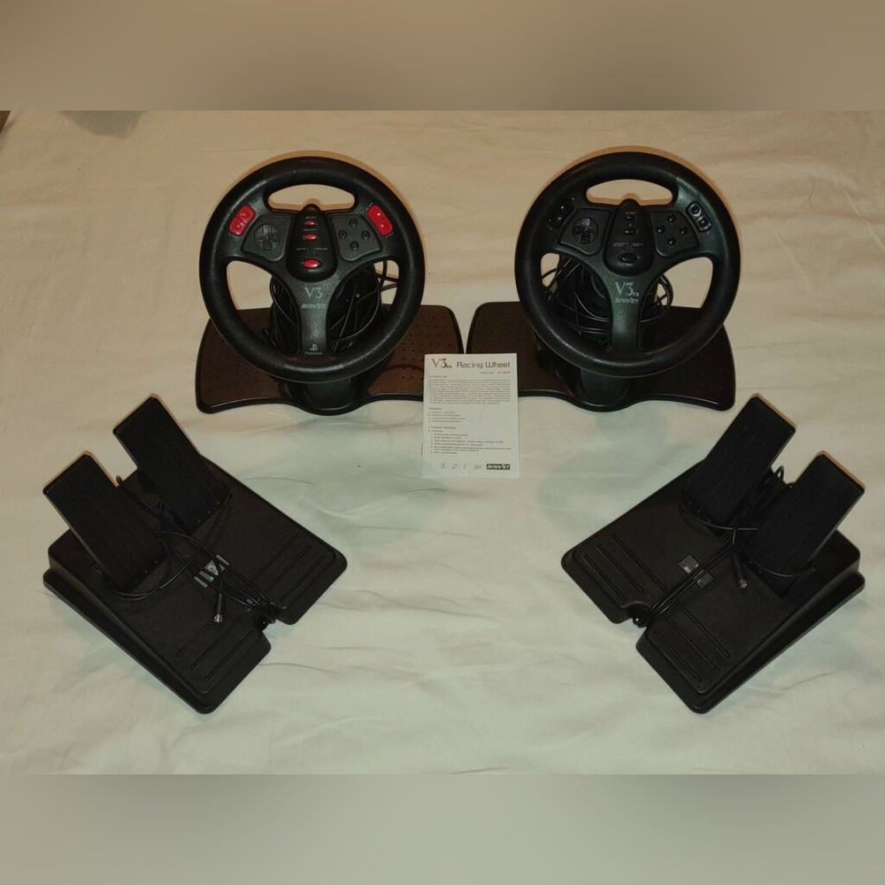 V3 PlayStation 1 Steering Wheel and Pedals